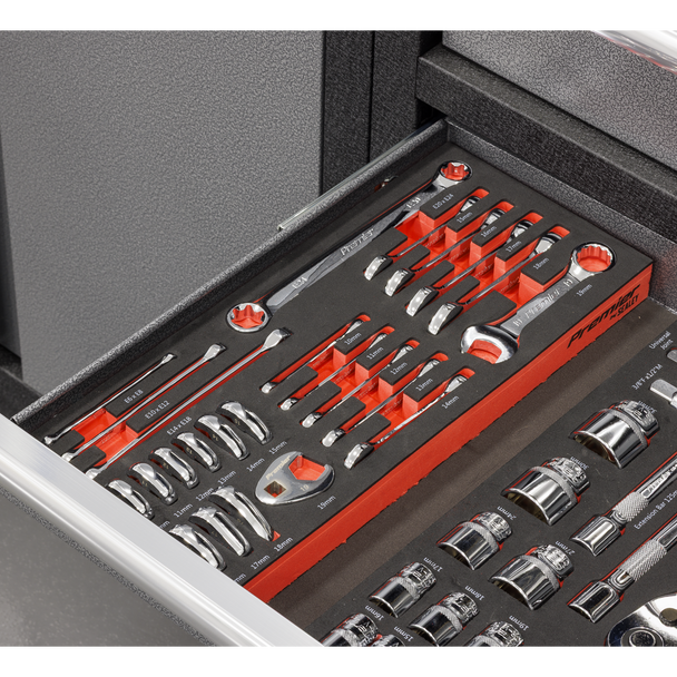 Sealey TBT50 ⏐ Stubby Combination, TRX-Star* & Crow's Foot Spanner Set with Tool Tray 24pc