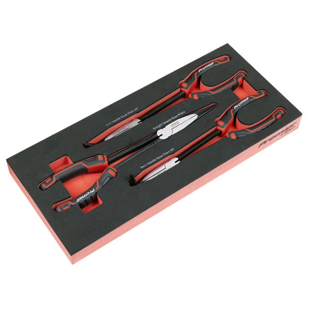 Sealey TBT58 ⏐ Long Needle Nose Pliers Set with Tool Tray 3pc
