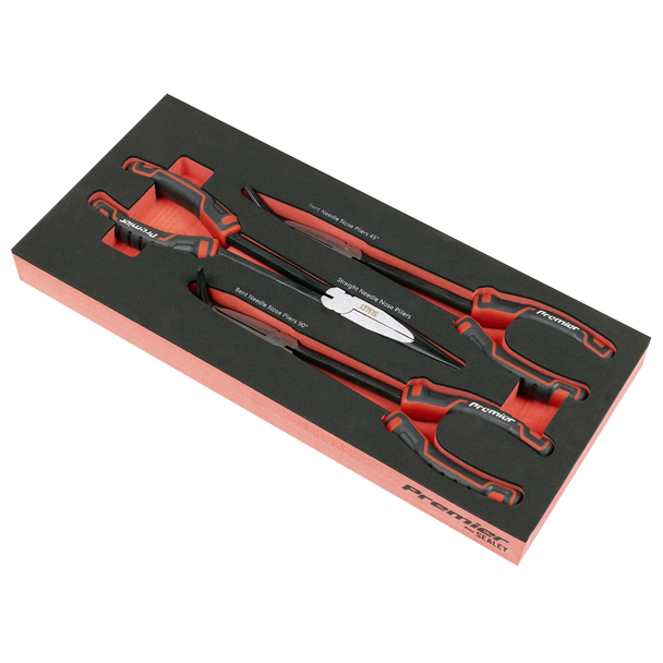 Sealey TBT58 ⏐ Long Needle Nose Pliers Set with Tool Tray 3pc