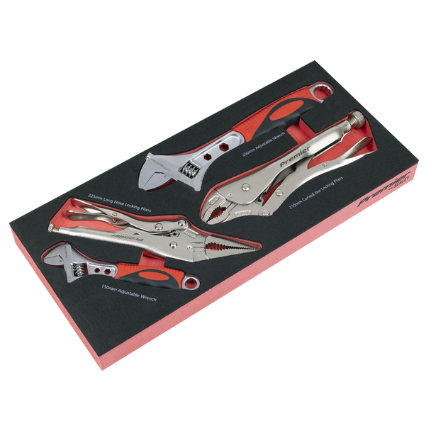 Sealey TBT59 ⏐ Locking Pliers & Adjustable Wrench Set with Tool Tray 4pc