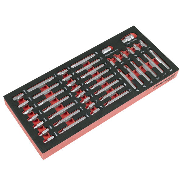 Sealey TBT60 ⏐ TRX-Star*, Hex & Spline Bit Set with Tool Tray 44pc