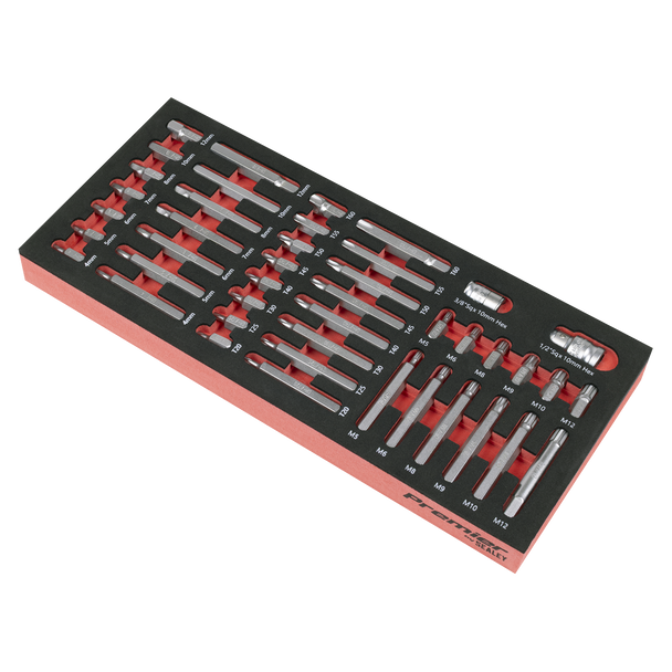 Sealey TBT60 ⏐ TRX-Star*, Hex & Spline Bit Set with Tool Tray 44pc