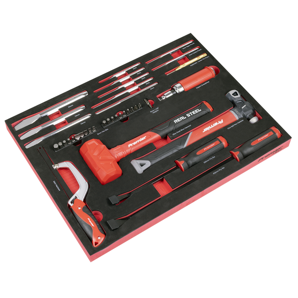 Sealey TBT66 ⏐ Premier Striking, Pry Bar, Hacksaw & Impact Screwdriver Set with Tool Tray 39pc