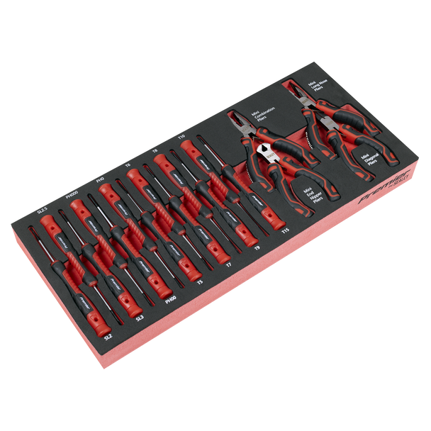 Sealey TBT67 ⏐ Precision Screwdriver & Mini Pliers Set with Tool Tray 17pc