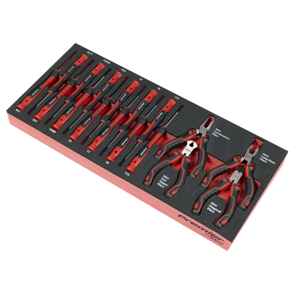 Sealey TBT67 ⏐ Precision Screwdriver & Mini Pliers Set with Tool Tray 17pc