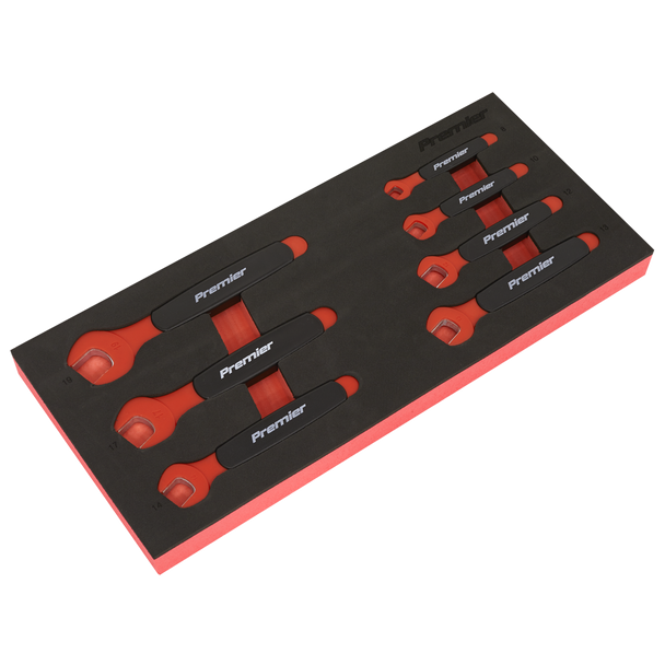 Sealey TBTE03 ⏐ Premier Insulated Open-End Spanner Set with Tool Tray 7pc - VDE Approved