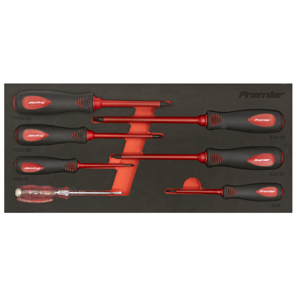 Sealey TBTE04 ⏐ Premier Insulated Screwdriver Set 7pc - VDE Approved