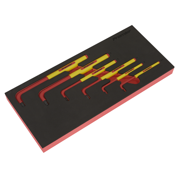 Sealey TBTE05 ⏐ Premier Insulated Hex Key Set with Tool Tray 6pc - VDE Approved