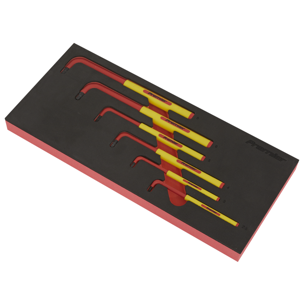 Sealey TBTE05 ⏐ Premier Insulated Hex Key Set with Tool Tray 6pc - VDE Approved