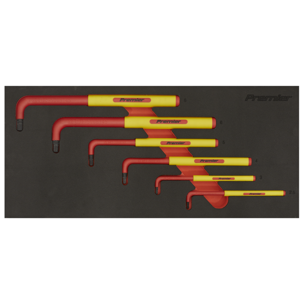 Sealey TBTE05 ⏐ Premier Insulated Hex Key Set with Tool Tray 6pc - VDE Approved