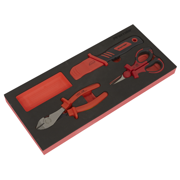 Sealey TBTE09 ⏐ Premier Insulated Cutting Set with Tool Tray 3pc - VDE Approved