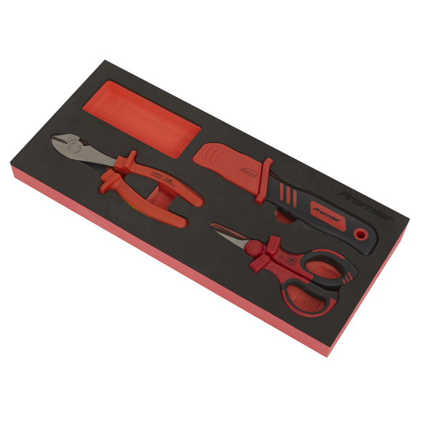 Sealey TBTE09 ⏐ Premier Insulated Cutting Set with Tool Tray 3pc - VDE Approved