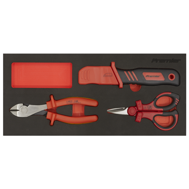 Sealey TBTE09 ⏐ Premier Insulated Cutting Set with Tool Tray 3pc - VDE Approved