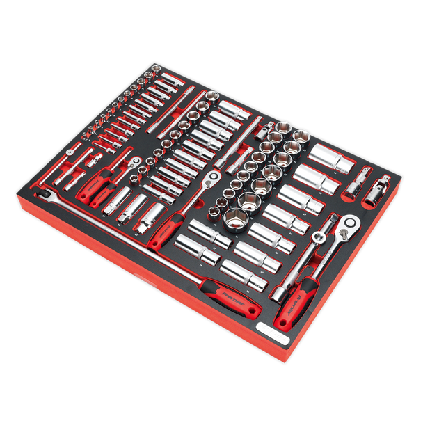 Sealey TBTP02 ⏐ Premier Platinum Socket Set with Tool Tray 1/4", 3/8" & 1/2"Sq Drive 91pc