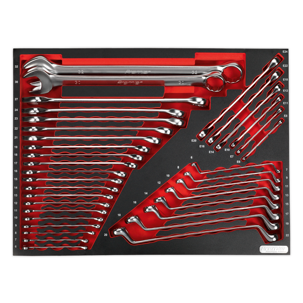 Sealey TBTP03⏐ Premier Platinum Spanner Set with Tool Tray 35pc