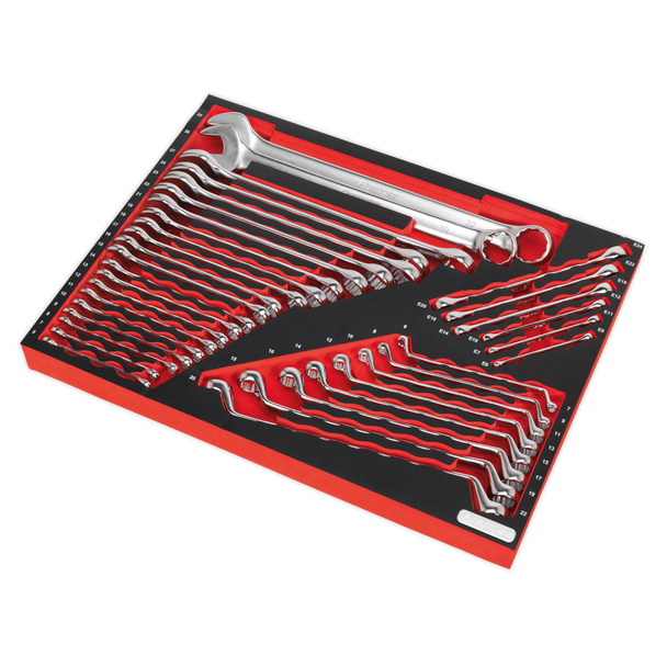 Sealey TBTP03⏐ Premier Platinum Spanner Set with Tool Tray 35pc