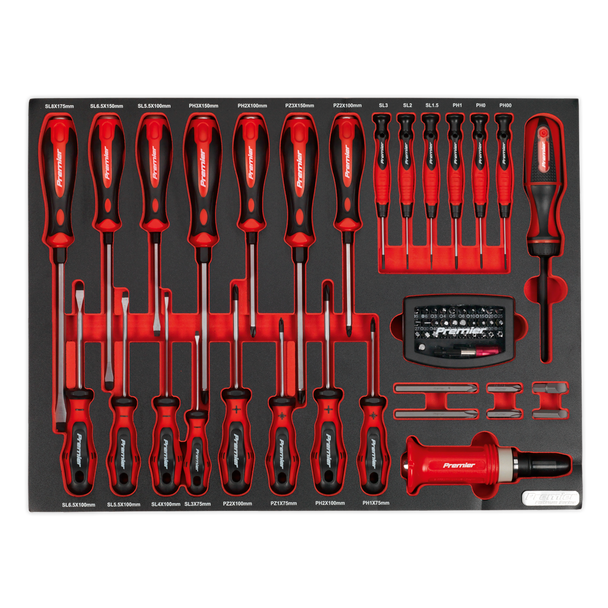 Sealey TBTP04 ⏐ Premier Platinum Screwdriver Set with Tool Tray 72pc