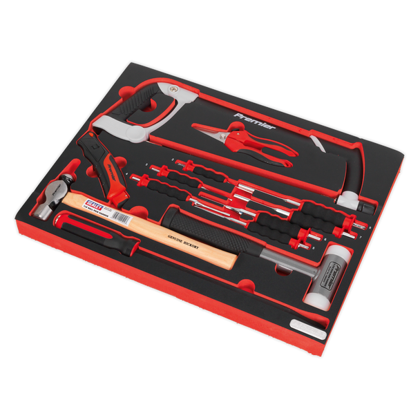 Sealey TBTP06UK ⏐ Premier Platinum Hacksaw, Hammers & Punch Kit with Tool Tray 13pc
