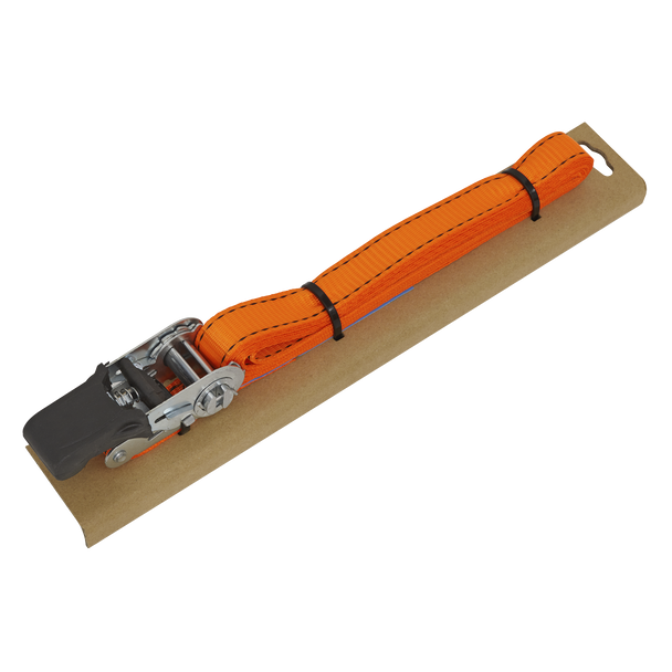 Sealey TD0635E ⏐ Ratchet Strap Polyester Webbing with Corner Protector 25mm x 5m 600kg Breaking Strength