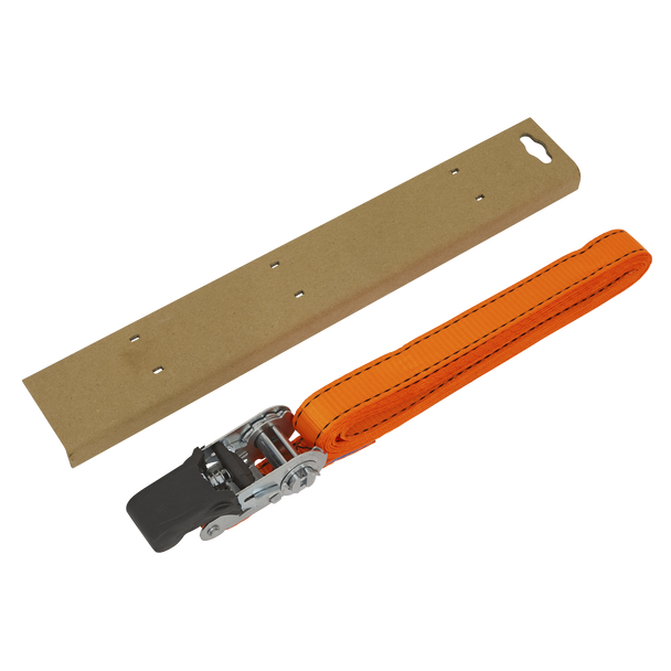 Sealey TD0635E ⏐ Ratchet Strap Polyester Webbing with Corner Protector 25mm x 5m 600kg Breaking Strength
