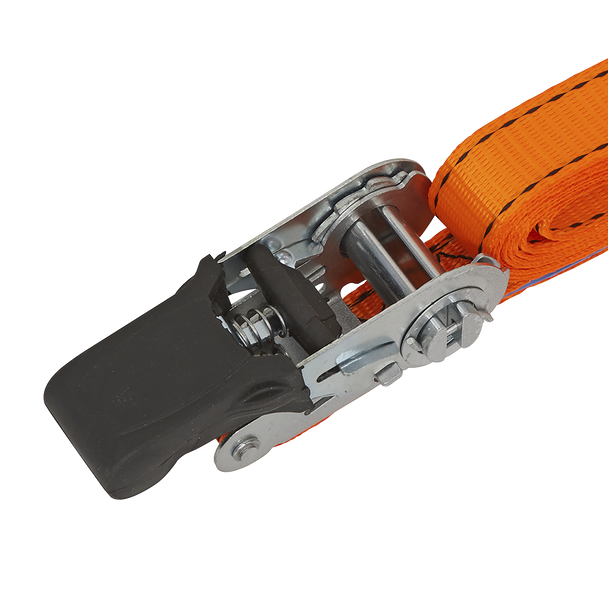 Sealey TD0635E ⏐ Ratchet Strap Polyester Webbing with Corner Protector 25mm x 5m 600kg Breaking Strength