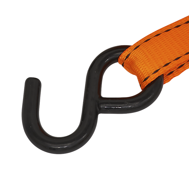 Sealey TD0635S ⏐ Ratchet Strap Polyester Webbing S-Hook with Corner Protector 25mm x 5m 600kg Breaking Strength