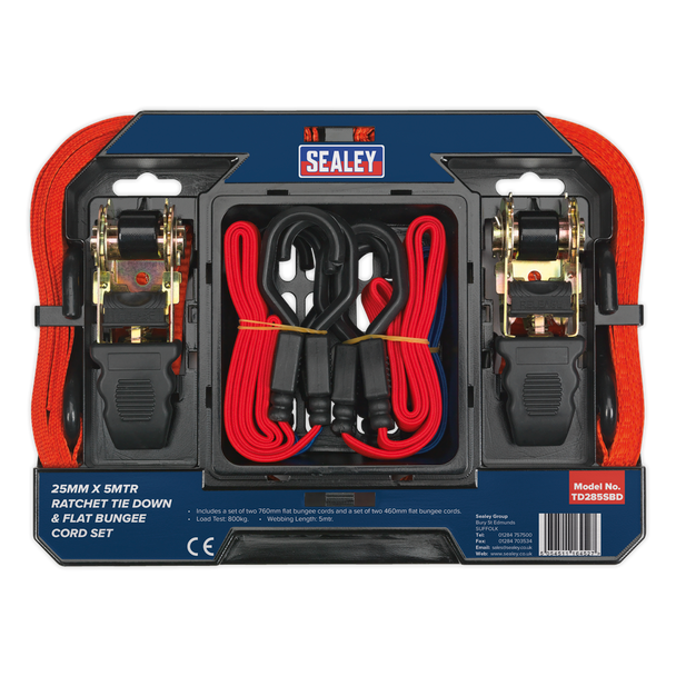 Sealey TD285SBD ⏐ Ratchet Strap & Bungee Cord Set 6pc