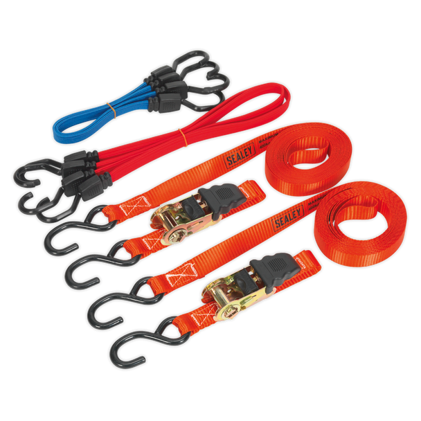 Sealey TD285SBD ⏐ Ratchet Strap & Bungee Cord Set 6pc