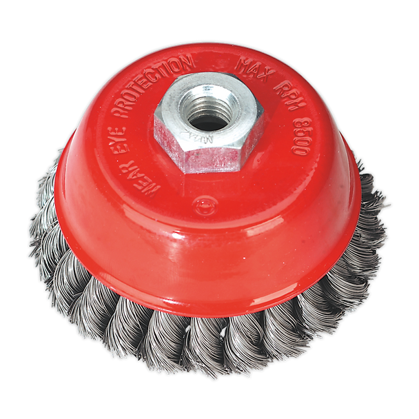 Sealey TKCB100 ⏐ 100mm Twist Knot Wire Cup Brush M14 x 2mm