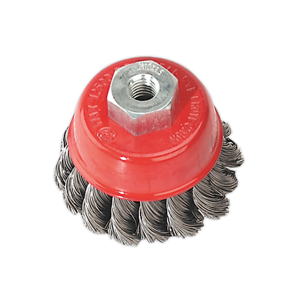 Sealey TKCB65 ⏐ 65mm Twist Knot Wire Cup Brush M10 x 1.5mm