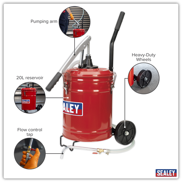 Sealey TP17 ⏐ Mobile Gear Oil Dispensing Unit 20L