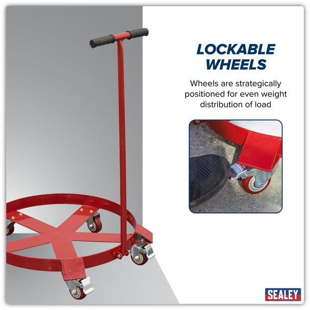 Sealey TP205H ⏐ Drum Dolly with Handle 205L