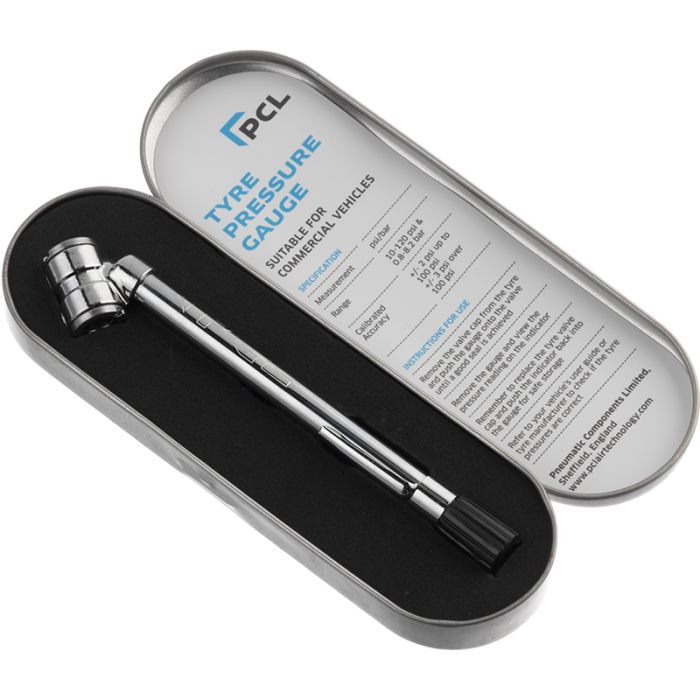 PCL TPG4H17 | Pocket Service Gauge, Twin Hold-On Head, 10-120 psi & 0.8-8.2 bar