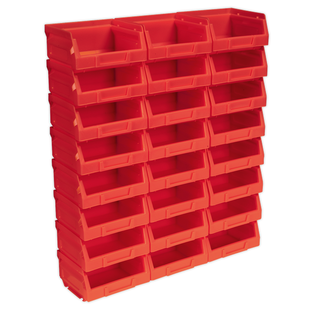 Sealey TPS124R ⏐ Plastic Storage Bin 105 x 85 x 55mm, Red - Pack of 24