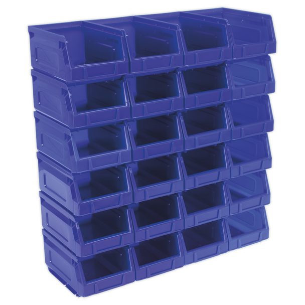Sealey TPS224B ⏐ Plastic Storage Bin 105 x 165 x 85mm, Blue - Pack of 24