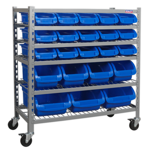 Sealey TPS22 ⏐ Mobile Bin Storage System with 22 Bins