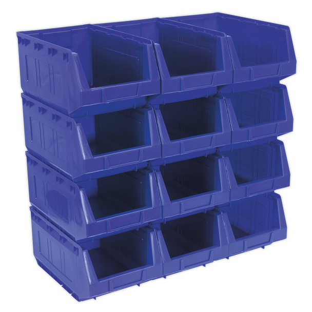 Sealey TPS412B ⏐ Plastic Storage Bin 210 x 355 x 165mm, Blue - Pack of 12