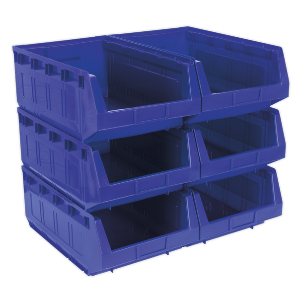 Sealey TPS56B ⏐ Plastic Storage Bin 310 x 500 x 190mm, Blue - Pack of 6