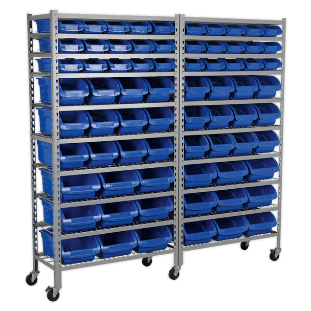 Sealey TPS72 ⏐ Mobile Bin Storage System with 72 Bins