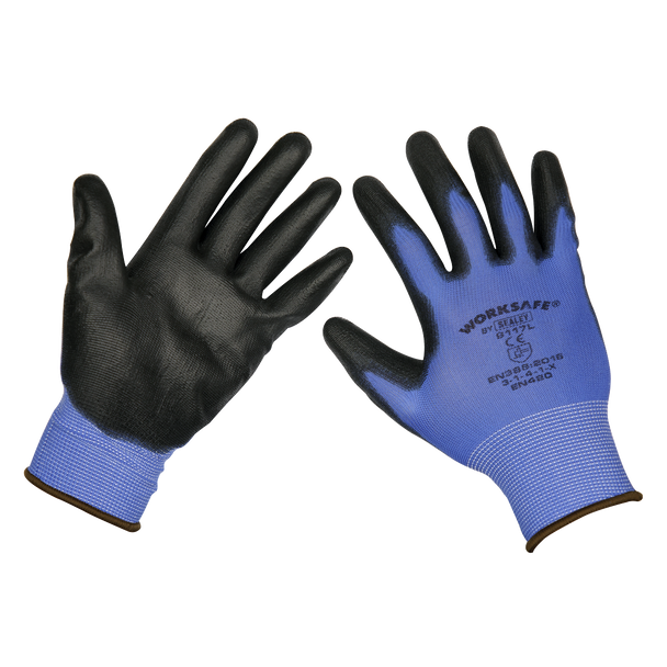 Sealey TSP117L/6 ⏐ Worksafe Lightweight Precision Grip Gloves, Large - Pack of 6 Pairs