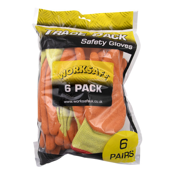 Sealey TSP121XL/6 ⏐ Worksafe Super Grip Knitted Gloves with Latex Palm, X-Large - Pack of 6 Pairs