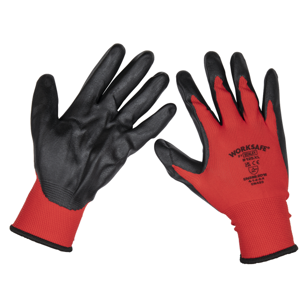 Sealey TSP125XL/6 ⏐ Worksafe Nitrile Palm Gloves, X-Large - Pack of 6 Pairs