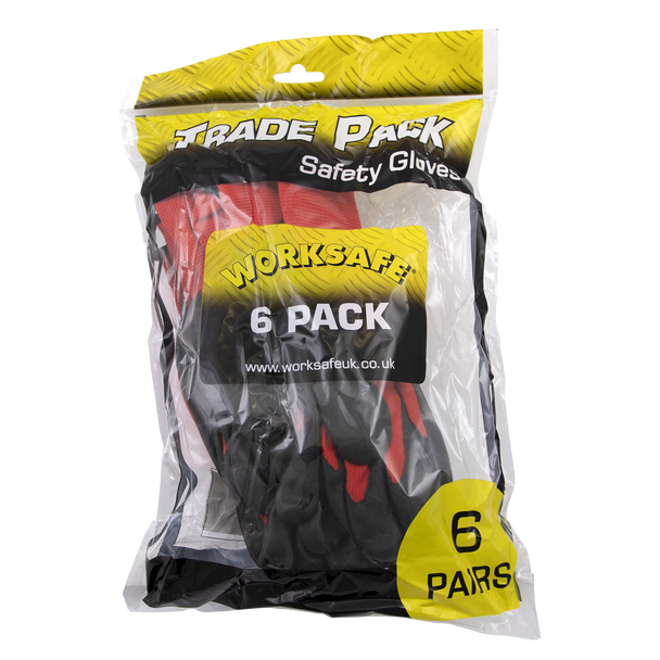 Sealey TSP125XL/6 ⏐ Worksafe Nitrile Palm Gloves, X-Large - Pack of 6 Pairs