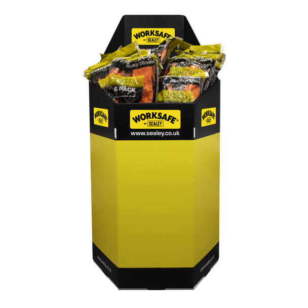 Sealey TSP140L/6 ⏐ Worksafe Foam Latex Grippa Gloves, Large - Pack of 6 Pairs