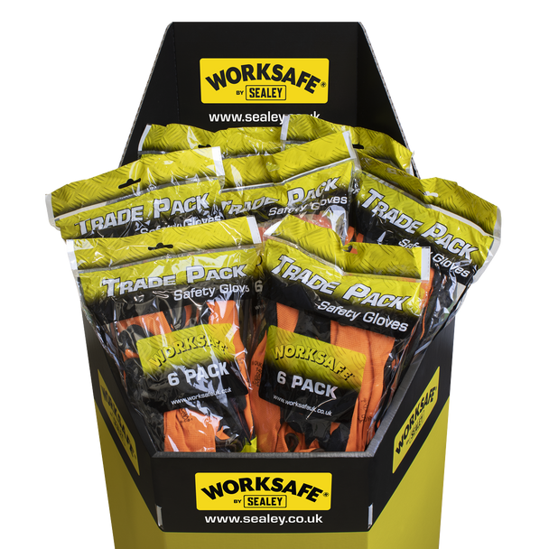 Sealey TSP140L/6 ⏐ Worksafe Foam Latex Grippa Gloves, Large - Pack of 6 Pairs