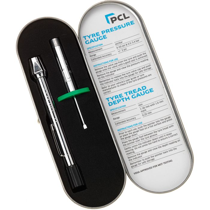 PCL TSP20T15 | Tyre Safety Pack, TPG20H07 (Tyre Pressure Gauge) & TDG16C01 (Tyre Tread Depth Gauge)