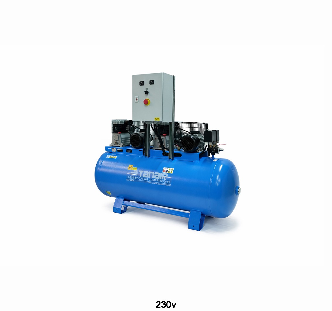 Tanair TAN-PCB 1.5/230/270L (230 Volts) ⏐ 7.6 x 2 CFM 10 Bar Semi Duplex Air Compressor with 270 Litre Air Receiver