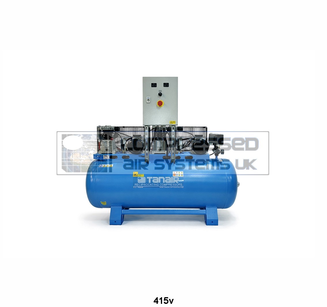 Tanair TAN-PCB 1.5/415/270L (415 Volts) ⏐ 7.6 x 2 CFM 10 Bar Semi Duplex Air Compressor with 270 Litre Air Receiver