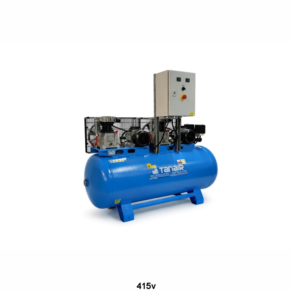 Tanair TAN-PCB 2.2/415/270L (415 Volts) ⏐  15 x 2 CFM 10 Bar Semi Duplex Air Compressor with 270 Litre Air Receiver