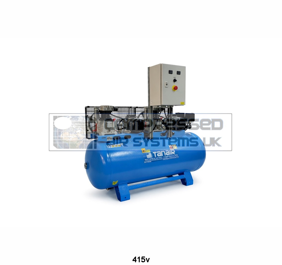 Tanair TAN-PCB 2.2/415/270L (415 Volts) ⏐  15 x 2 CFM 10 Bar Semi Duplex Air Compressor with 270 Litre Air Receiver